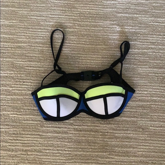 Blue, white, and yellow triangl bikini top - Picture 1 of 1